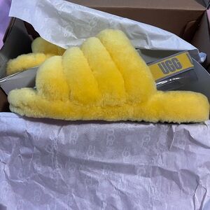 UGG Yellow Fluffy Slippers
